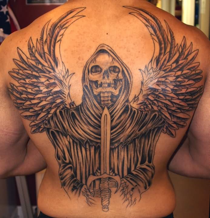 Grim Reaper Tattoo On Back