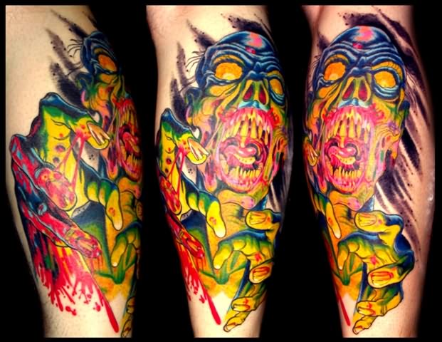 Zombie Colourfull Death Tattoo