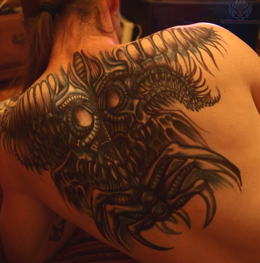 Mechanical Tattoo On Back