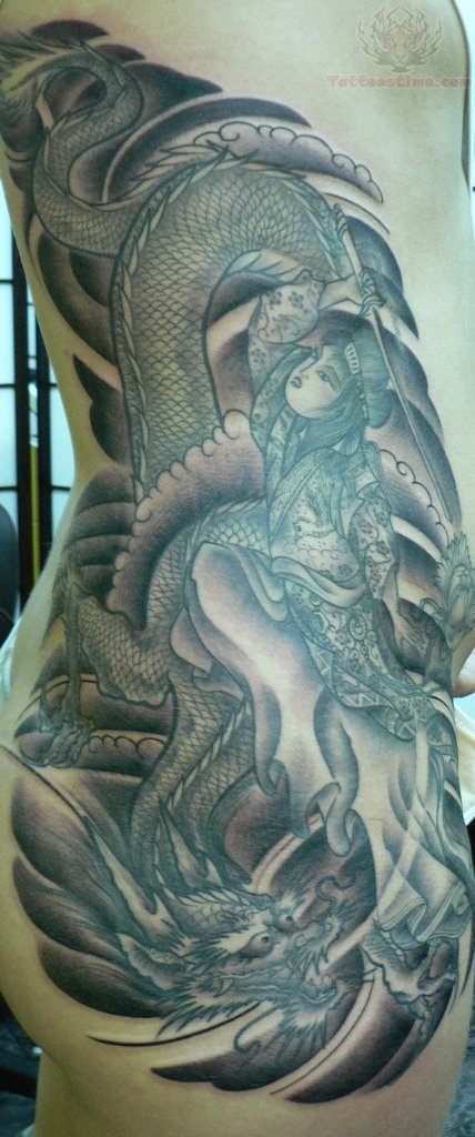 Side Rib Samurai Japanese Tattoo