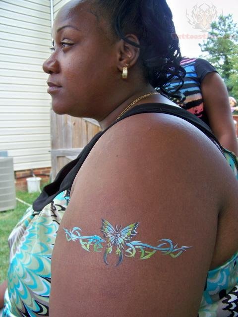 Temporary Color Butterfly Armband Tattoo