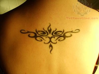 Temporary Tribal Airbrush Tattoo On Upperback