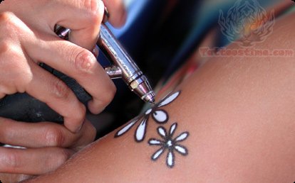 White Ink Flowers Tattoos