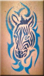 Zebra Tribal Airbrush Tattoo