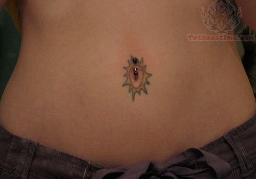 Sun Tattoo On Navel