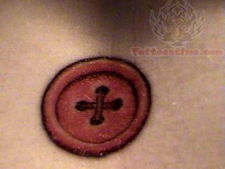 Red Ink Button Tattoo