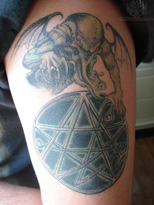 Pentagram And Cthulhu Tattoo