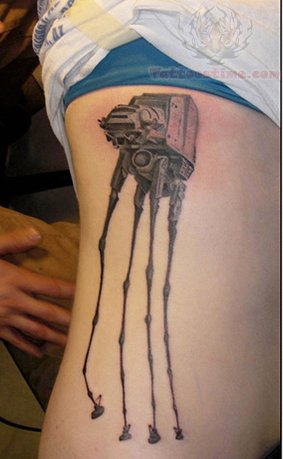 Rib Side Dali Elephant Tattoo