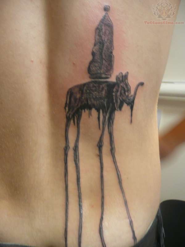 Salvador Dali Elephant Tattoo