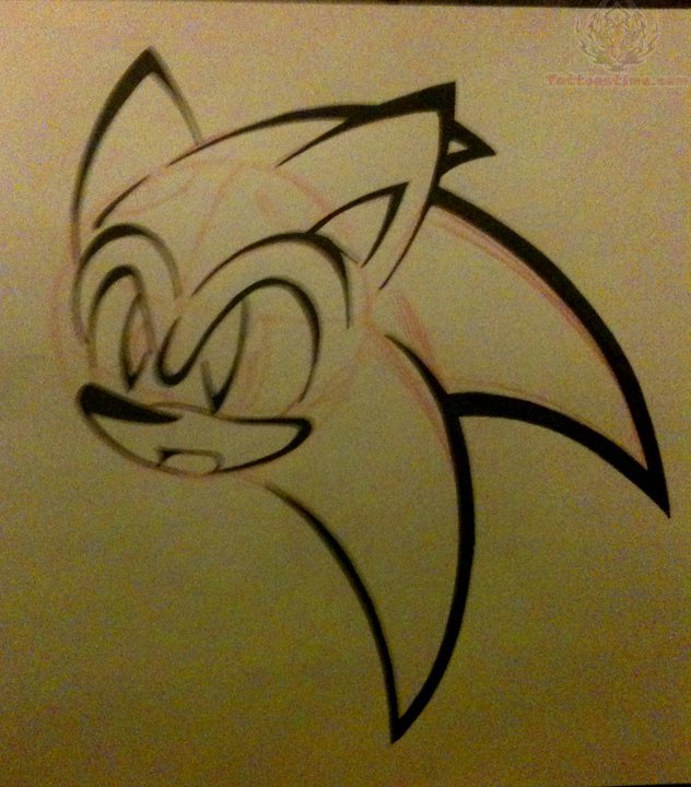 Sonic Tribal Head Tattoo Design