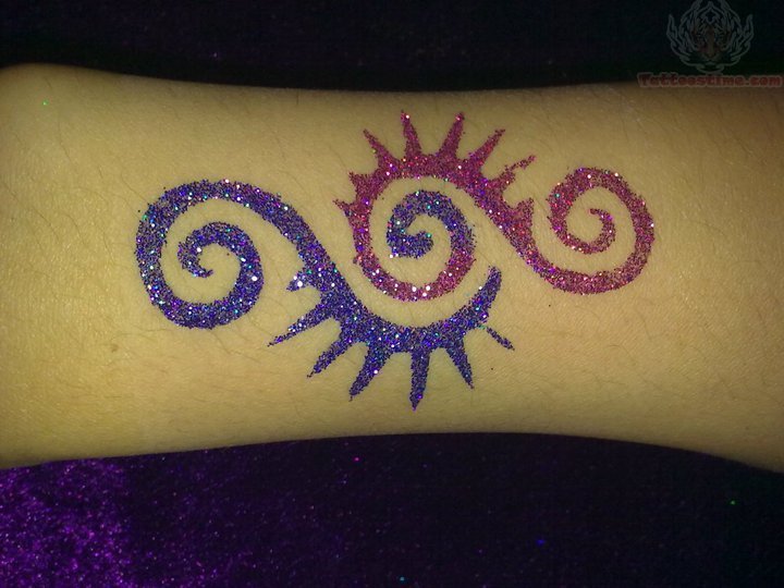 Glitter Color Design Tattoo