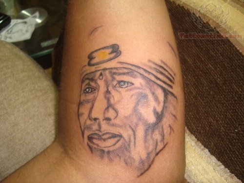 Awesome Sai Baba Tattoo On Arm