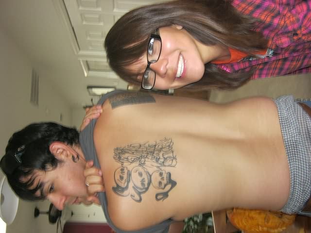 Stylish Dia De Los Muertos Tattoo On Back