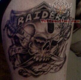 Raiders Skull And Knife Logo Tattoo