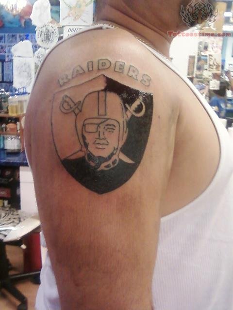 Right Shoulder Oakland Raiders Tattoo For Men