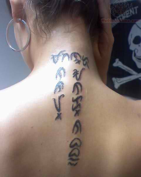 Upperback Alibata Tattoo For Women