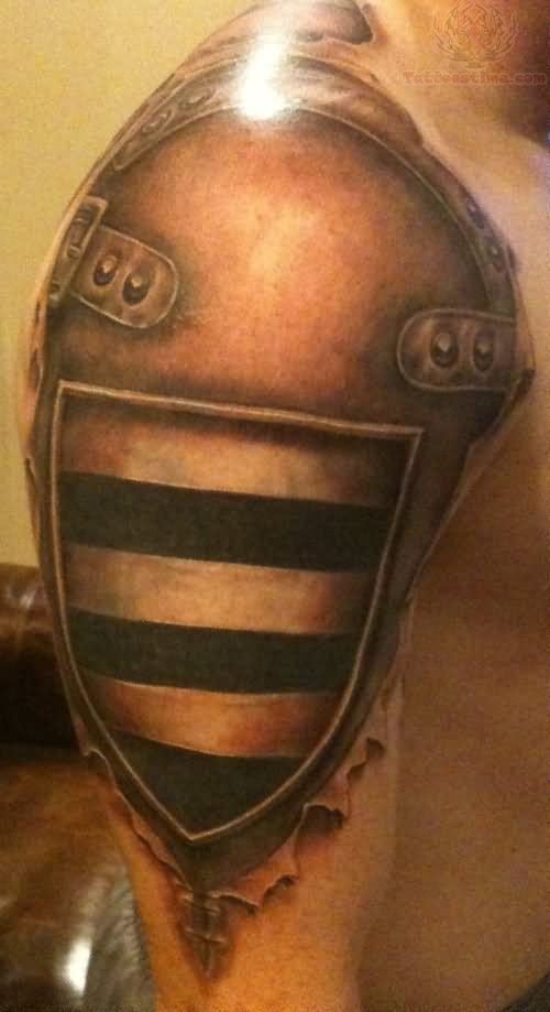 Shoulder Armor Tattoo For Men