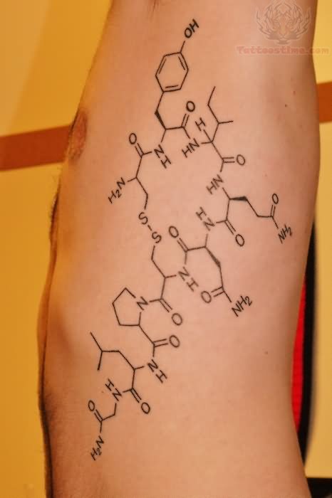 Side Rib Caffeine Molecule Tattoo