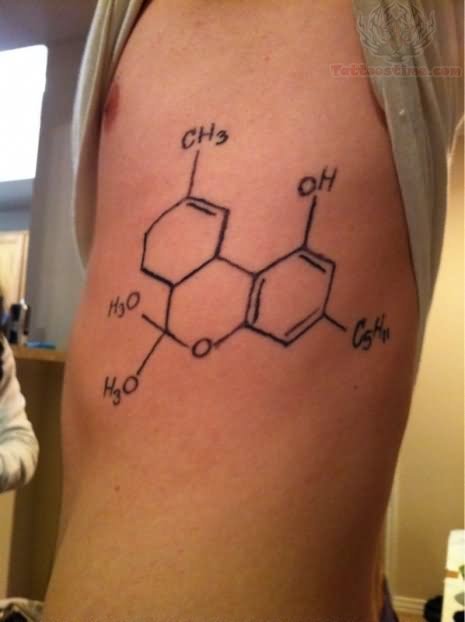 Side Rib Caffeine Tattoo