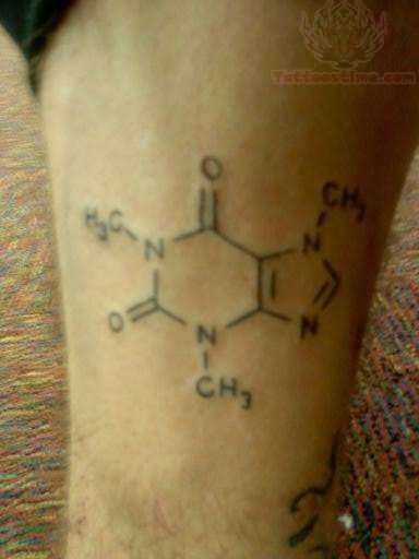 Molecule Tattoo On Right Thigh