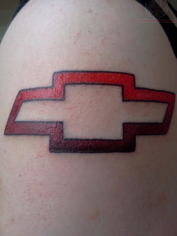 Red Ink Chevrolet Logo Tattoo