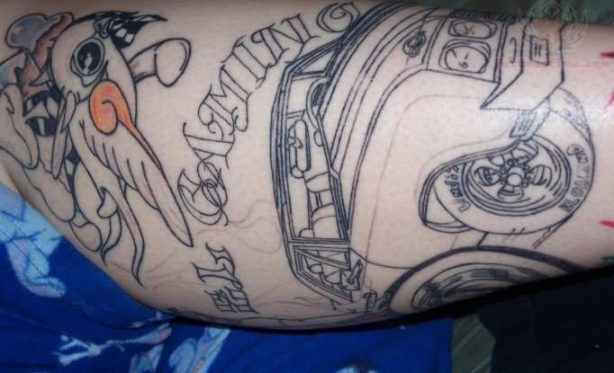 Swallow Grey Ink Tattoo