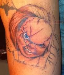 Unique Scary Chucky Head Tattoo