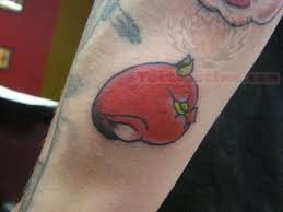 Tomatto With Devil Horns Tattoo