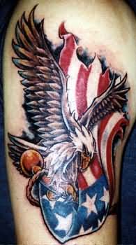 American Eagle & Flag Tattoo