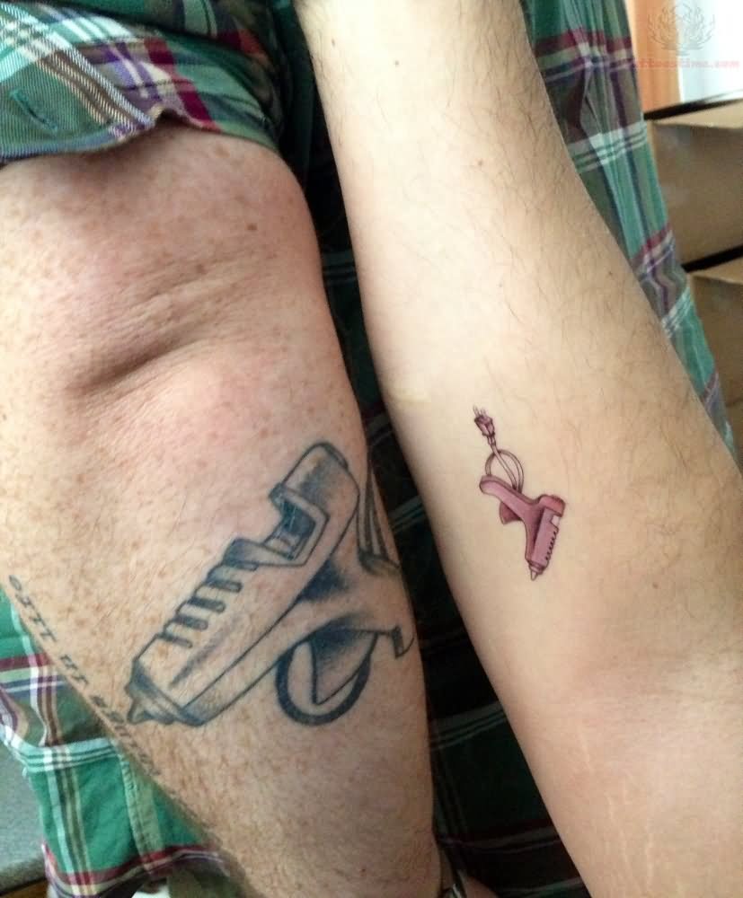Glue Gun Tattoos On Arms