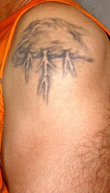 Thunder Storm Cloud Tattoo On Shoulder