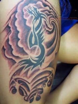 Tribal And Cloud Tattoo