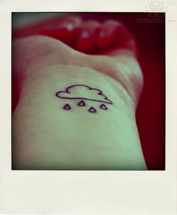 Wrist Raining Cloud Tattoo