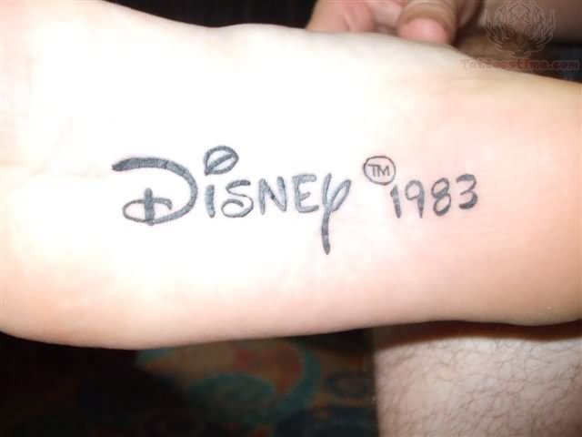 Disnep 1983 Memorial Tattoo On Sole Of Foot