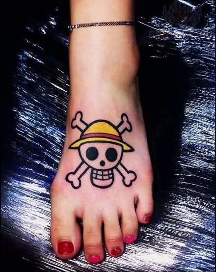 Jolly Roger Tattoo On Foot