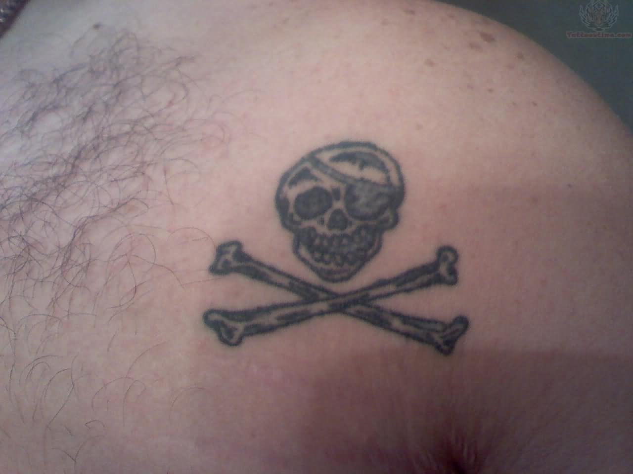 Shoulder Skull Jolly Roger Tattoo