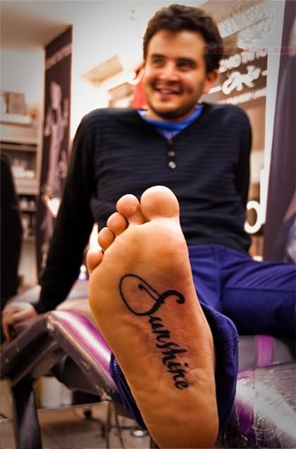 Sunshine Tattoo On Bottom Of Foot