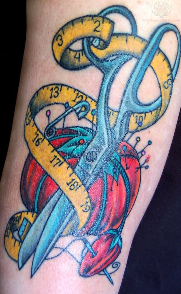 Scissor And Measure Tape Quilting Tattoo