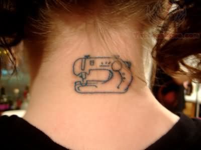 Sewing Machine Quilting Tattoo On Nape