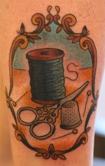 Spool And Scissor Craft Tattoo