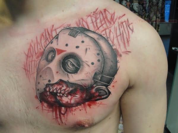 Jason Voorhees Tattoo On Chest