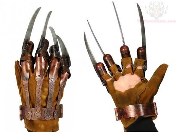 Freddy Krueger Glove Tattoo Design