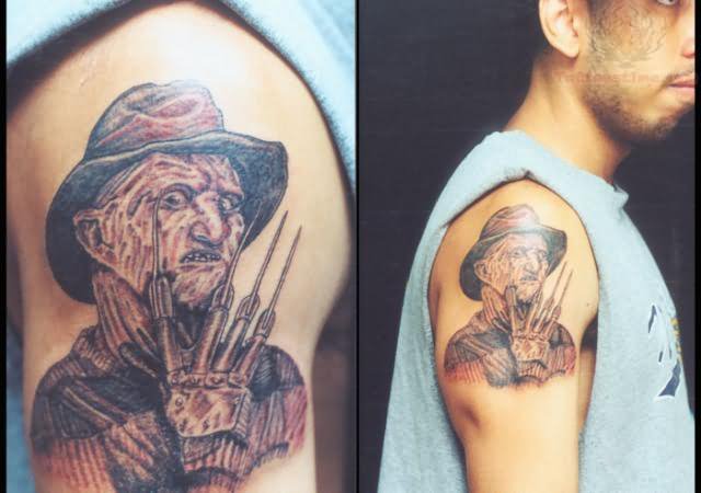 Freddy Krueger with Claw Tattoo On Shoulder