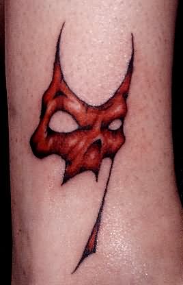 Small Evil Mask Tattoo