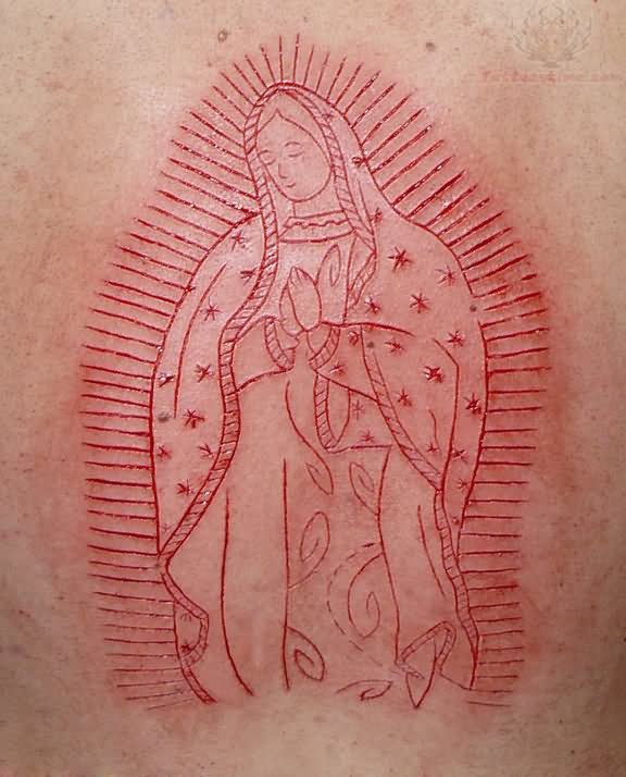 Saint Mary Scarification Tattoo