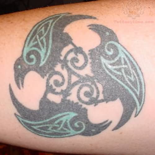 Green Ink Celtic Crow Tattoos
