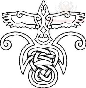 Tribal And Celtic Crow Tattoo Design