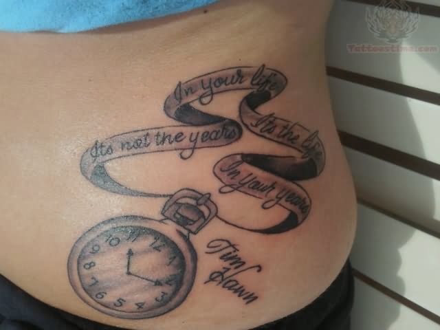 Watch Tattoo On Right Side Rib