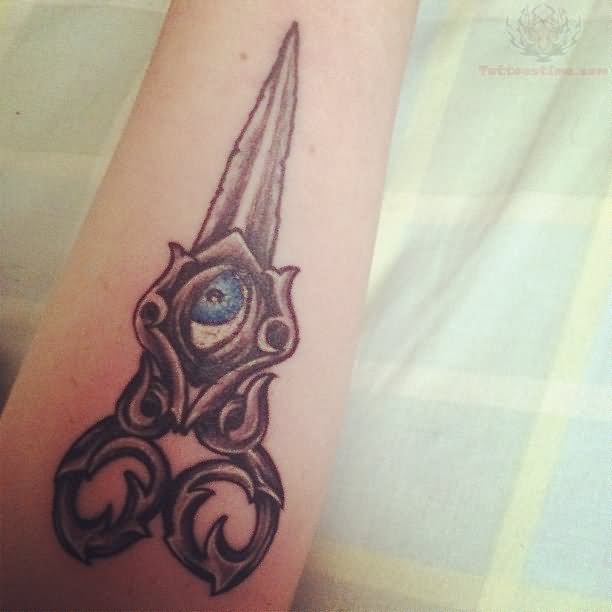 Scissor Eye Tattoo