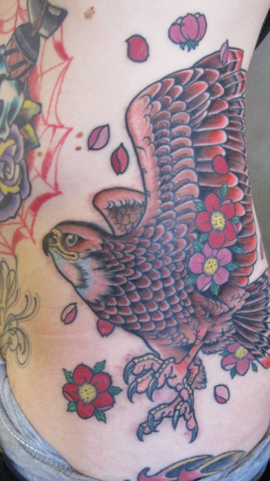 Rib Side Hawk Tattoo